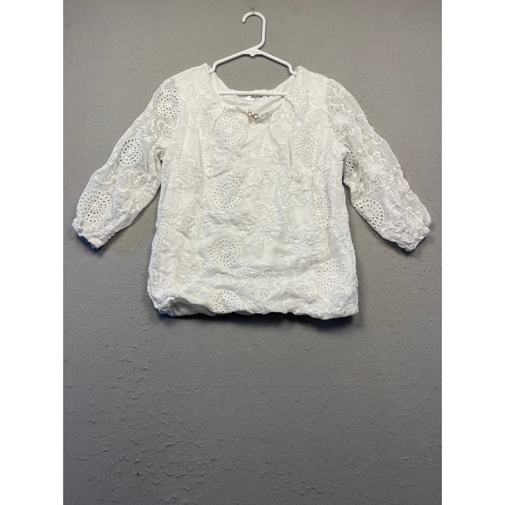 Kindred Top Eyelet Embroidery Cotton White PXL Womens Petite